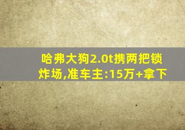 哈弗大狗2.0t携两把锁炸场,准车主:15万+拿下