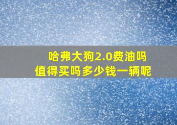 哈弗大狗2.0费油吗值得买吗多少钱一辆呢