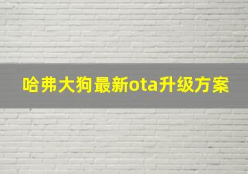 哈弗大狗最新ota升级方案