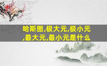 哈斯图,极大元,极小元,最大元,最小元是什么