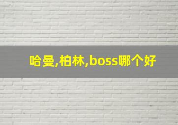 哈曼,柏林,boss哪个好