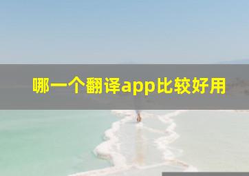 哪一个翻译app比较好用