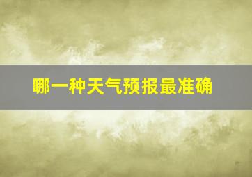 哪一种天气预报最准确