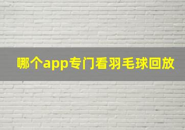 哪个app专门看羽毛球回放