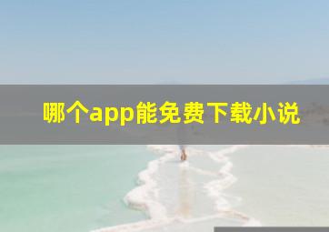 哪个app能免费下载小说