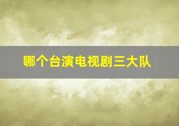 哪个台演电视剧三大队