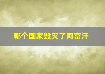 哪个国家毁灭了阿富汗