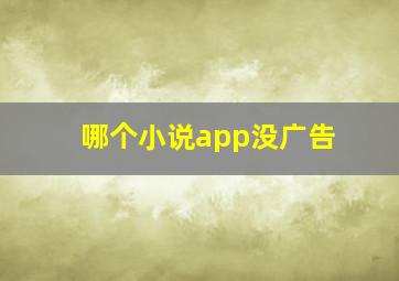 哪个小说app没广告