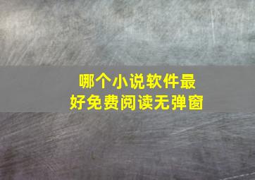 哪个小说软件最好免费阅读无弹窗