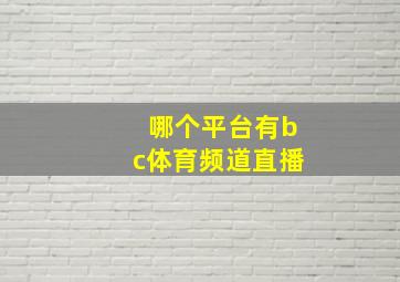 哪个平台有bc体育频道直播