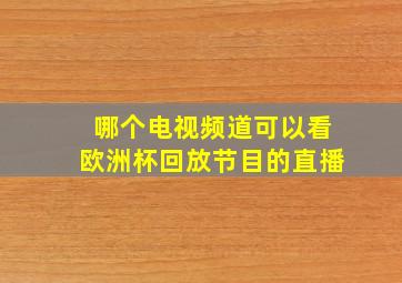 哪个电视频道可以看欧洲杯回放节目的直播