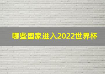 哪些国家进入2022世界杯