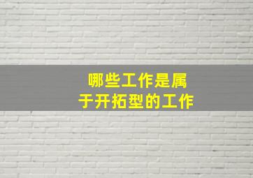 哪些工作是属于开拓型的工作