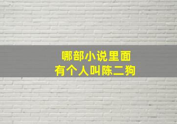 哪部小说里面有个人叫陈二狗