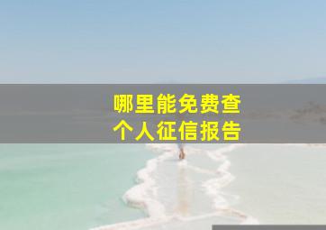 哪里能免费查个人征信报告