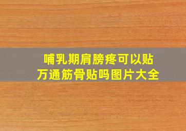 哺乳期肩膀疼可以贴万通筋骨贴吗图片大全