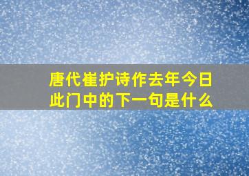 唐代崔护诗作去年今日此门中的下一句是什么