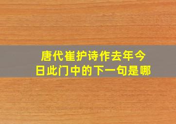 唐代崔护诗作去年今日此门中的下一句是哪