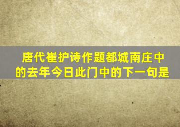 唐代崔护诗作题都城南庄中的去年今日此门中的下一句是