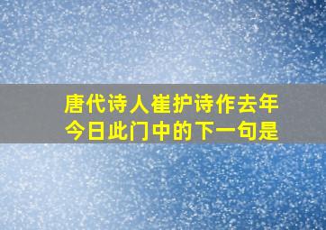 唐代诗人崔护诗作去年今日此门中的下一句是