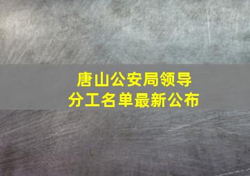 唐山公安局领导分工名单最新公布