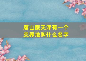 唐山跟天津有一个交界地叫什么名字