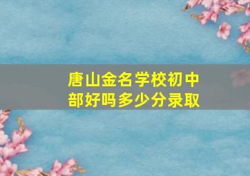 唐山金名学校初中部好吗多少分录取