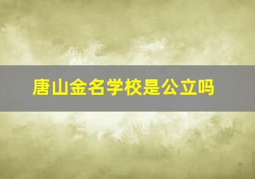 唐山金名学校是公立吗