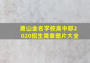 唐山金名学校高中部2020招生简章图片大全