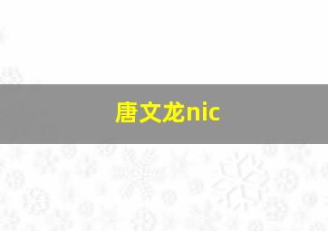 唐文龙nic