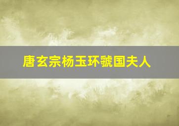 唐玄宗杨玉环虢国夫人