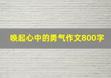 唤起心中的勇气作文800字