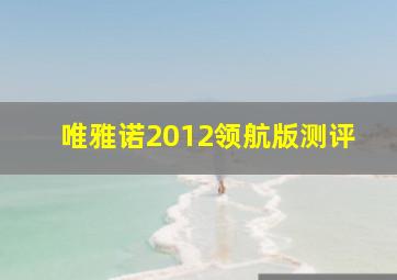 唯雅诺2012领航版测评