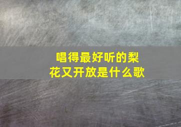 唱得最好听的梨花又开放是什么歌