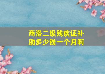 商洛二级残疾证补助多少钱一个月啊