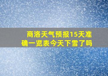 商洛天气预报15天准确一览表今天下雪了吗