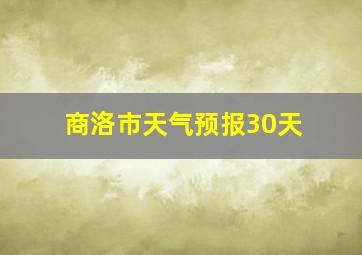 商洛市天气预报30天