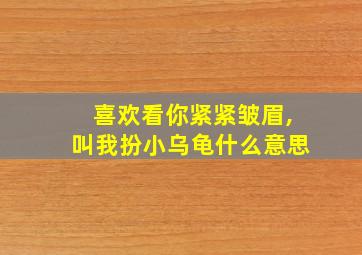 喜欢看你紧紧皱眉,叫我扮小乌龟什么意思