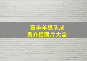 喜羊羊狼队成员介绍图片大全