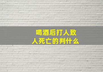 喝酒后打人致人死亡的判什么