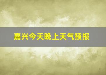 嘉兴今天晚上天气预报