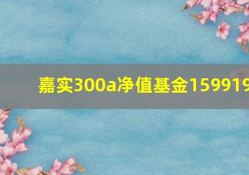 嘉实300a净值基金159919