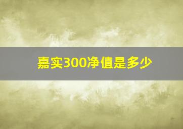 嘉实300净值是多少