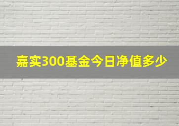 嘉实300基金今日净值多少