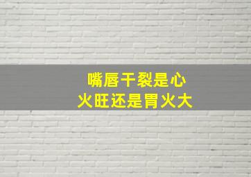 嘴唇干裂是心火旺还是胃火大