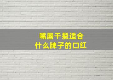 嘴唇干裂适合什么牌子的口红