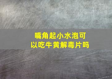 嘴角起小水泡可以吃牛黄解毒片吗