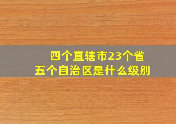 四个直辖市23个省五个自治区是什么级别