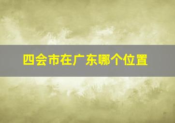 四会市在广东哪个位置