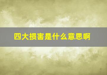 四大损害是什么意思啊